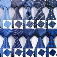 designer ties fashion 100 silk neckties hanky cufflinks set for men wedding party tie set barry wang 20 styles blue paisley