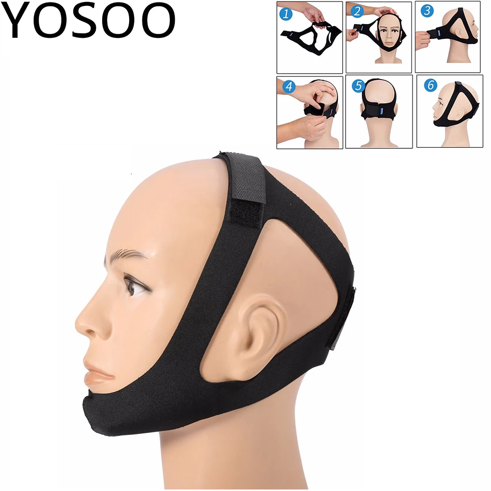 Yosoo анти храп ремень для подбородка пояс для остановки храпа апноэ сна уход за челюстью поддержка сна Корректор осанки черный пояс для женщин и мужчин