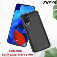 zkfys for huawei nova 5 pro powerbank case 6500mah portable charger external battery cases power bank charging shockproof cover