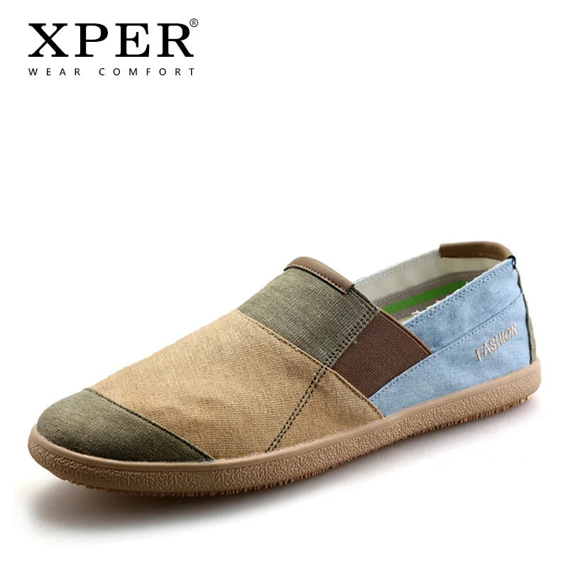 XPER модные мягкие повседневные туфли мужские лоферы летние парусиновые дышащие