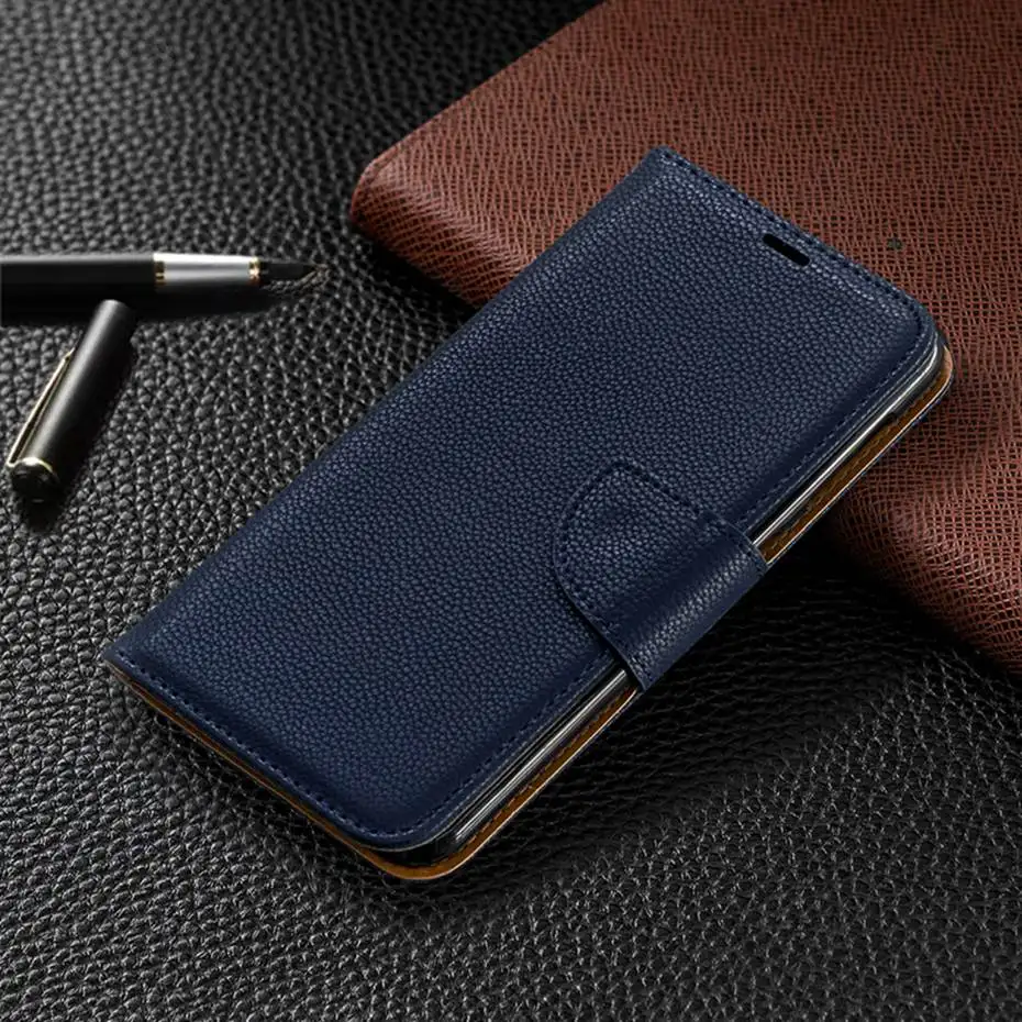 Flip Case For Samsung Galaxy A10 Luxury Litchi Stripes Wallet PU Leather Phone M10 Cover | Мобильные телефоны и