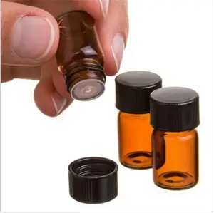 Бутылка эфирного масла из янтарного стекла, по 10 штук в 1 мл с редуктором и крышкой