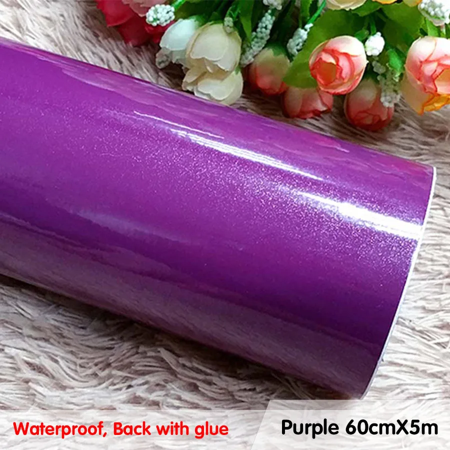 Purple Наклейки для ремонта старой мебели, шкаф для спальни, водонепроницаемые наклейки на стену, яркие из красного ПВХ, обои Adesivo De Parede - Цвет: Purple