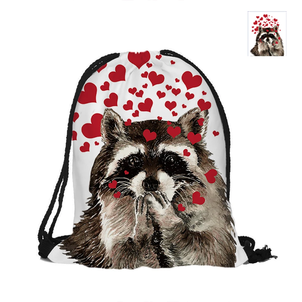 Рюкзак на шнурке с принтом енота для женщин и мужчин|backpack print|backpacking backpackprinting backpack