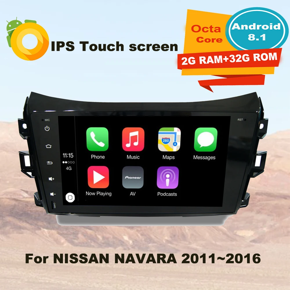 Поддержка Apple Carplay Android8.1 автомобильный Радио GPS мультимедийный плеер для Nissan Navara