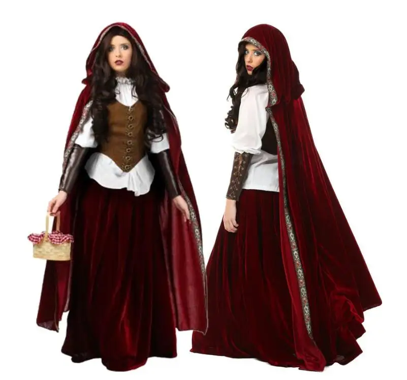 

Женский костюм в стиле сказок Андерсена, Красная Шапочка, карнавальный костюм для Хэллоуина