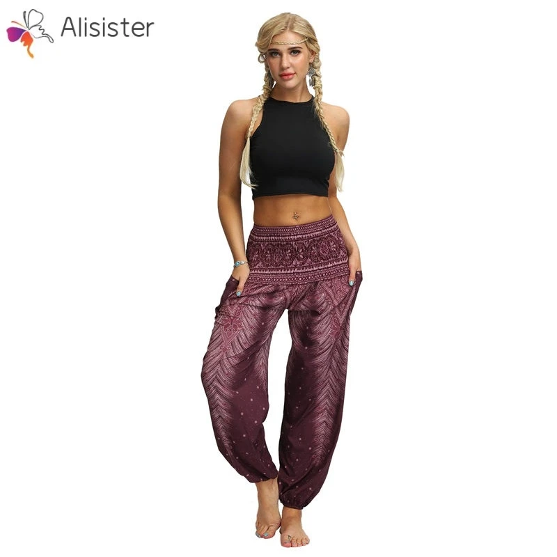 Мягкие Boho штаны-шаровары брюки для девочек в винтажном стиле Женская