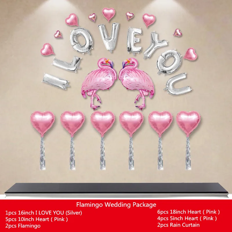 

16 дюймов «Я тебя люблю», фламинго, Фоли, Свадебный фотошар для невесты, жениха, сердца, помолвки, свадебные принадлежности