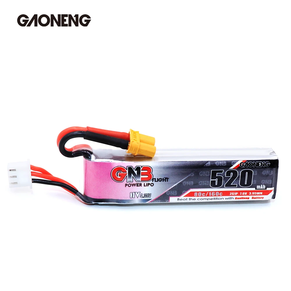 Аккумулятор Gaoneng GNB Lipo 520 мАч 7 6 В 80C 2S HV 4 35 в перезаряжаемая батарея XT30 для