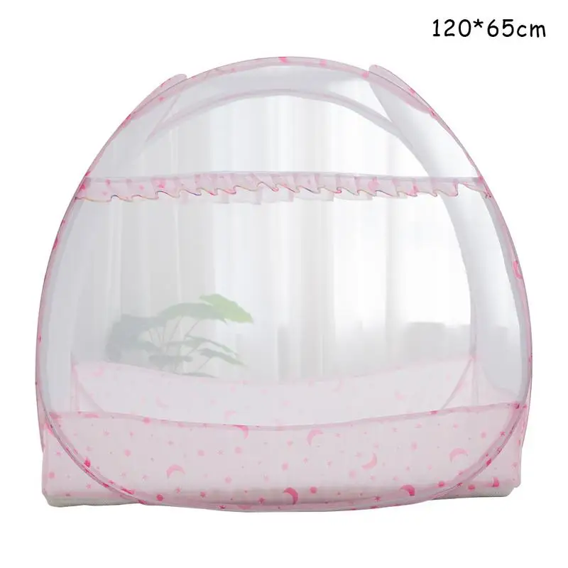Pink 120cm Модная детская кроватка, безопасная сетка, всплывающая палатка, Юрта, установка, складная москитная сетка - Цвет: Pink 120cm