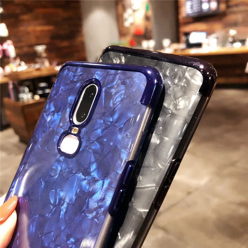 TPU Glitter Bling Marble Case For OnePlus 6 5T iphone X 6s 7 8 Plus Cover Silicone Frame + Transparent Soft Shell Phone Cases |