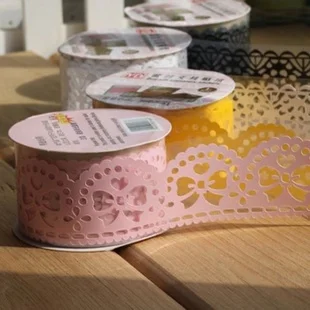 Милый маленький свежий прозрачный кружевной декоративный DIY лента маскирующая лента маленькое кружево в рулоне лента Z269-TAPE