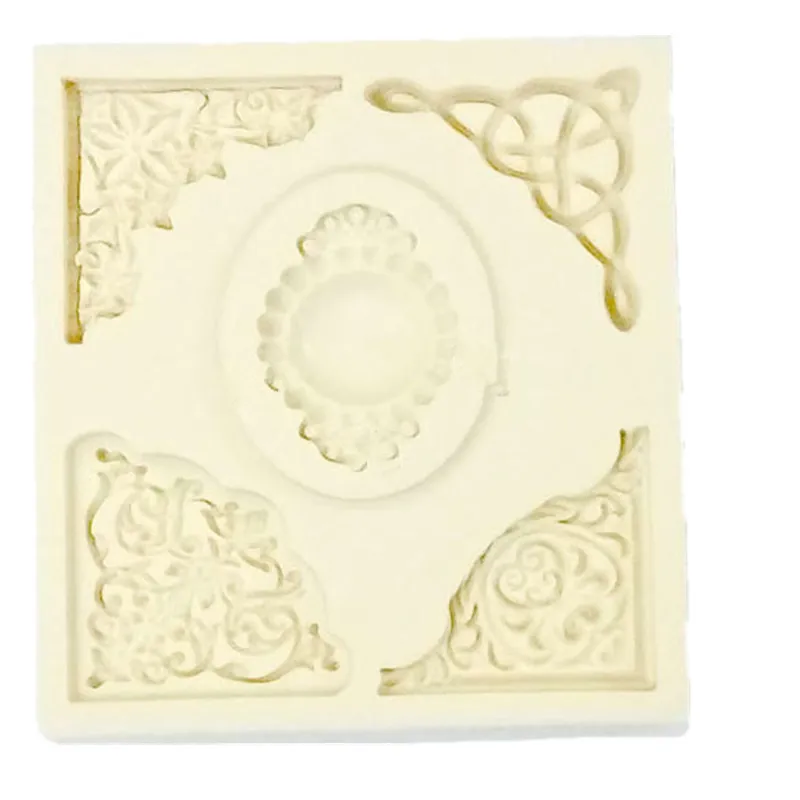 Украшения силиконовые формы декоративные уголки Камея Брошь помадка торт кекс