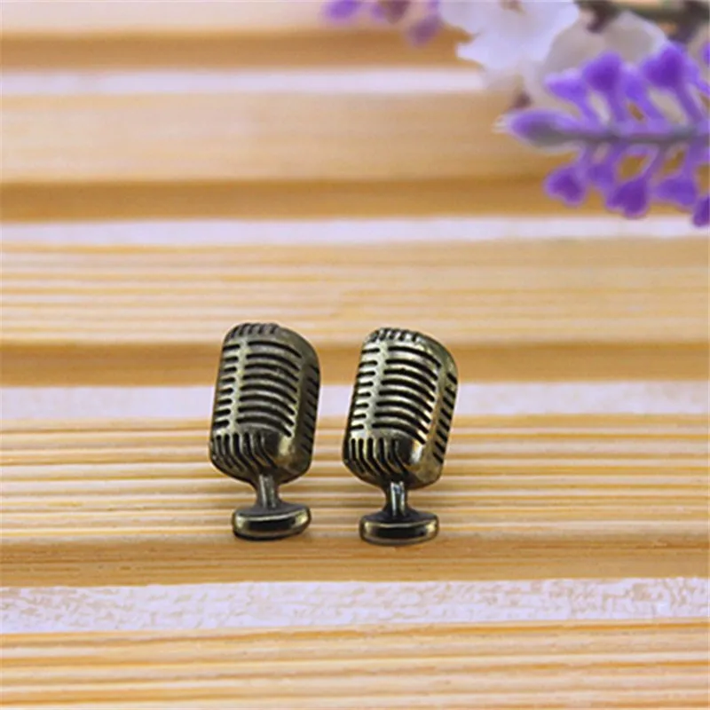 2015 бесплатная доставка модные серьги-гвоздики в стиле ретро с микрофоном |