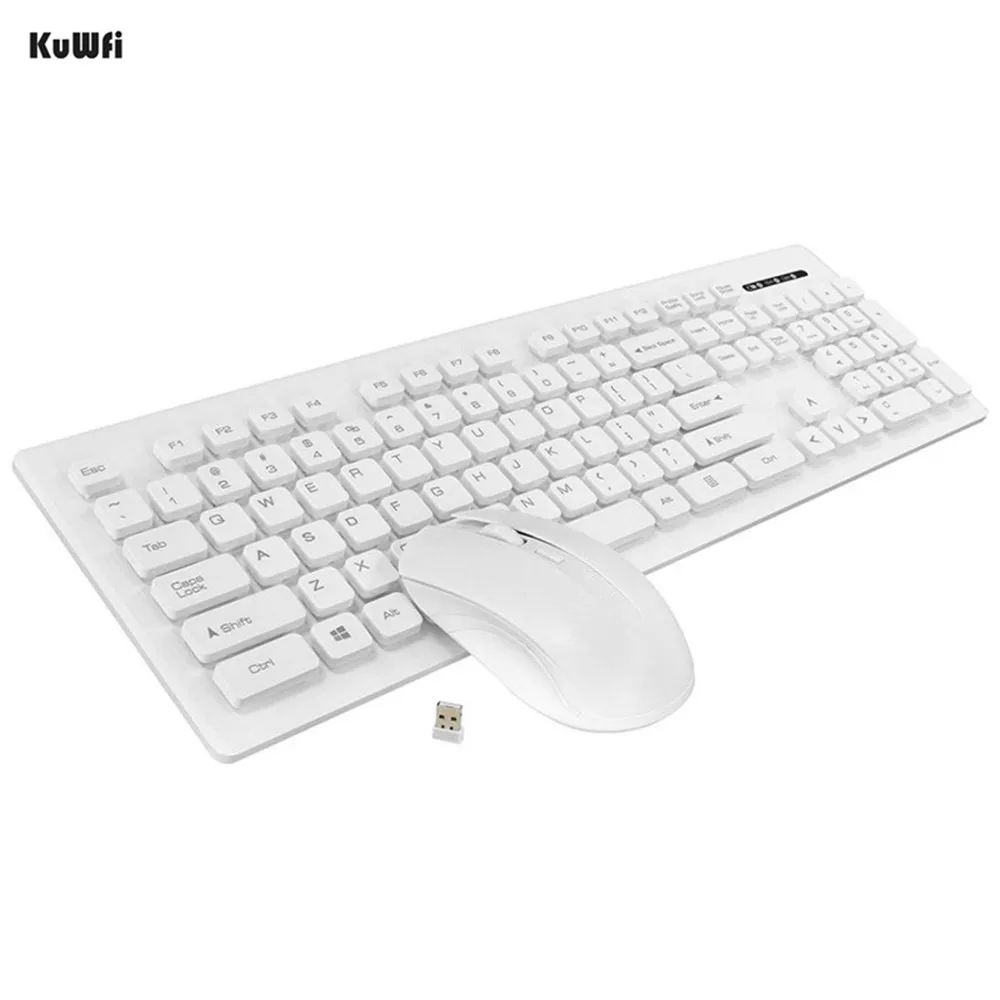 KuWfi Ultra Slim Wireless Keyboard 2.4Ghz and Mouse Combos For Desktop Laptop PC Computer Set | Компьютеры и офис