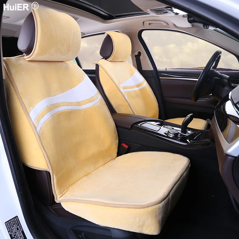HuiER плюшевое переднее сиденье автомобиля мягкий теплый подходит для большинства