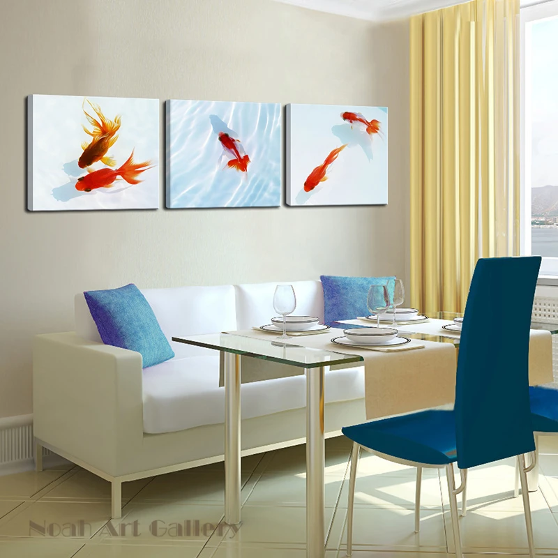 Печать на холсте с изображением золотой рыбки высокое разрешение печать