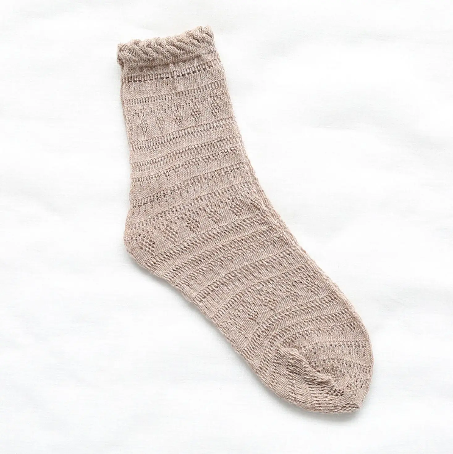 Light Brown Женские носки, 1 пара, лето, новые модные носки, летние однотонные женские мягкие длинные носки, тонкие носки в сеточку - Цвет: Light Brown