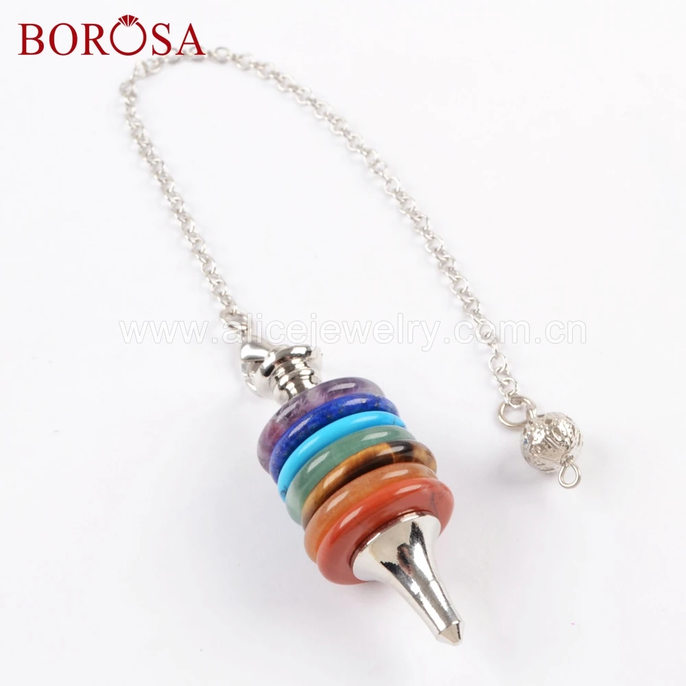 BOROSA 10 шт многоцветные драгоценные камни камень маятниковая подвеска с 7