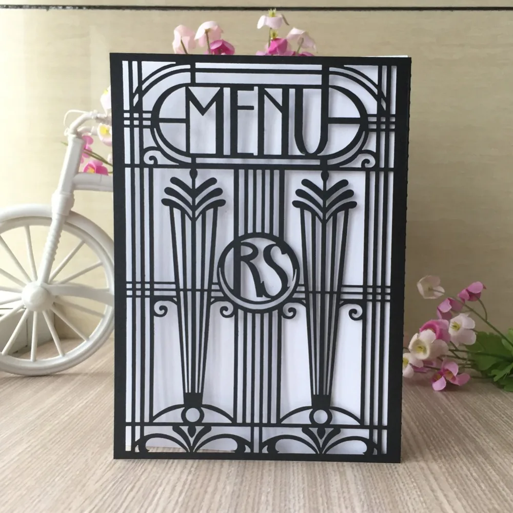 100 шт. лазерная резка индивидуальное имя на романтической свадьбе меню день