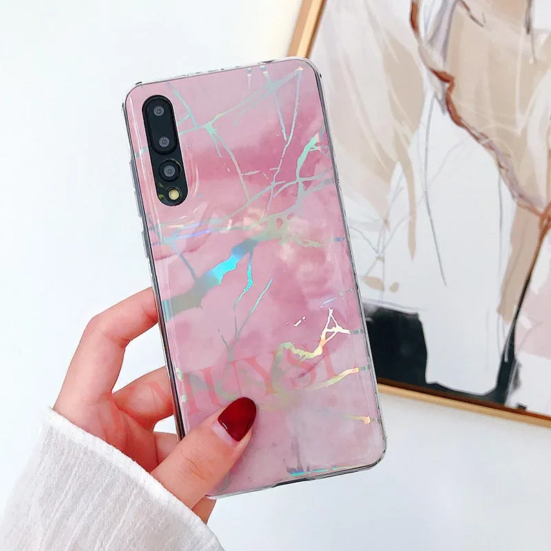 1 Лазерный мраморный чехол для Huawei Mate 20 Lite P20 Pro P Smart Plus TPU чехол для Huawei Nova 3 3i 2S Honor 10 7A 7C Y6 Y5 чехол - Цвет: 1