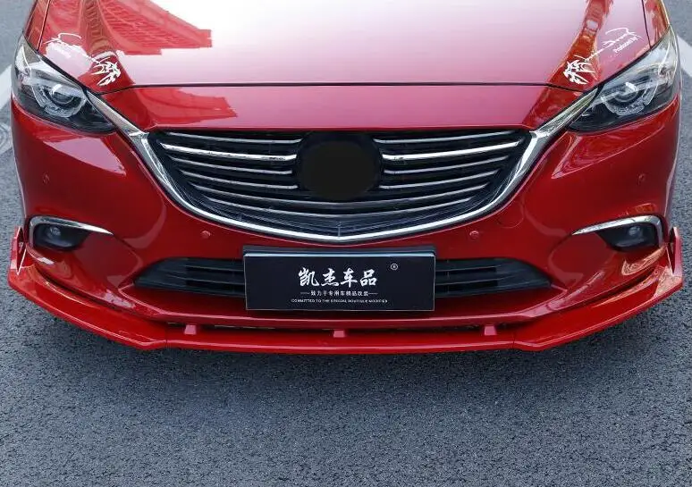 ABS RED ABS переднего бампера из углеродного волокна разветвители бампер фартуки чашки закрылки спойлер для MAZDA 6 ATENZA M6 - Цвет: ABS RED