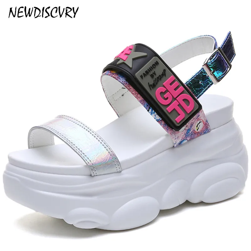 Новинка женские босоножки на танкетке коллекция 2019 года сезон лето массивном