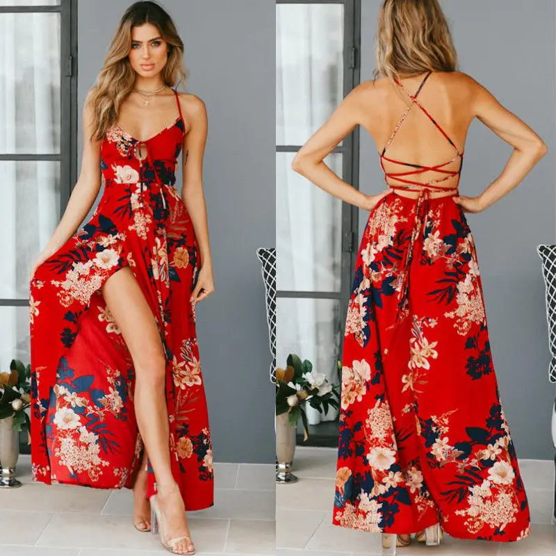 Платье женское длинное с цветочным принтом | Женская одежда