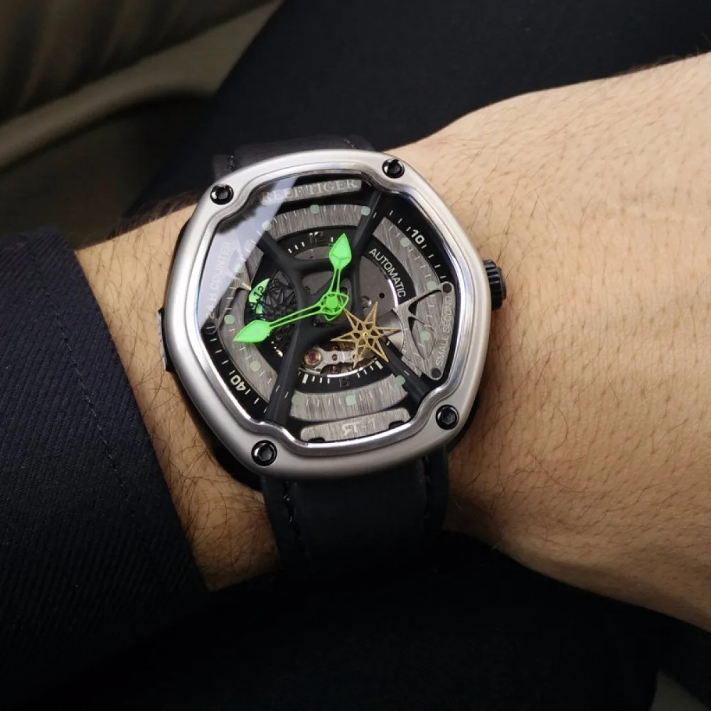 Мужские Роскошные часы для дайвинга Reef Tiger/RT Супер Светящиеся автоматические