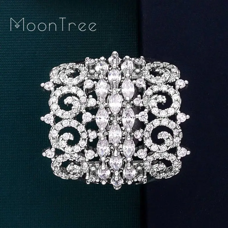 MoonTree роскошный большой нежный 3 тона смешанный кубический цирконий медь