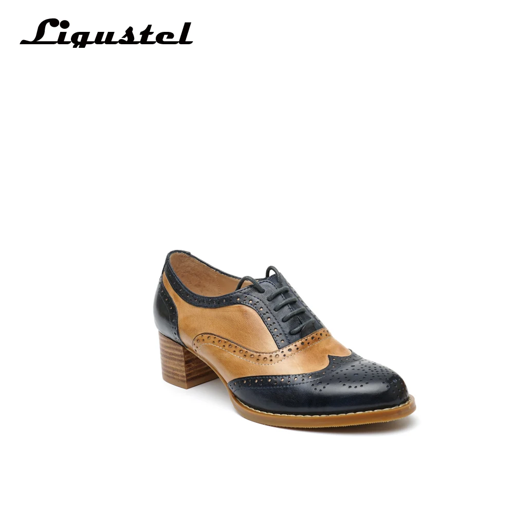 Женские оксфорды перфорированные кожаные женские броги винтажные повседневные