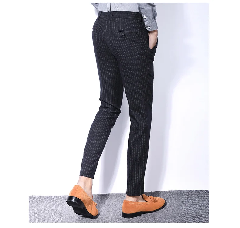 N& B брюки мужские формальные Бизнес Офис Slim Fit Брюки Для мужчин ботильоны-Длина брюки мужской классический черный костюм брюки SR43