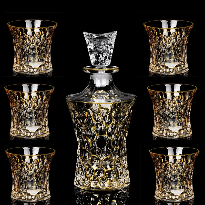 Высококачественные хрустальные бокалы для вина золотые виски креативные