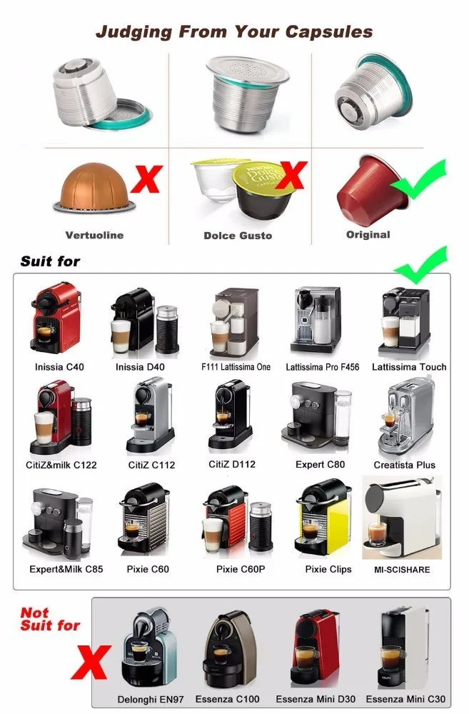 Nespresso многоразового обновления круглое отверстие многоразовые кафе капельница из нержавеющей стали пустые капсулы металлические многоразовые кофе фильтр чашки