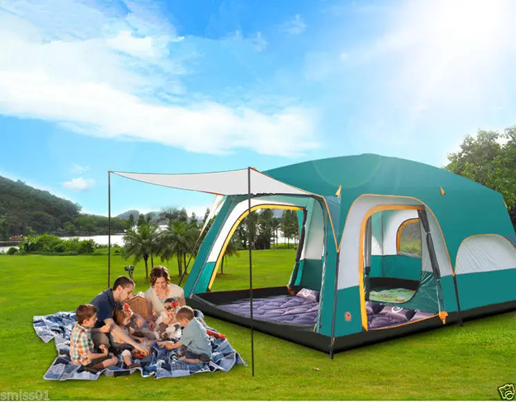 Семейная Палатка для кемпинга автоматическая двухслойная водонепроницаемая на