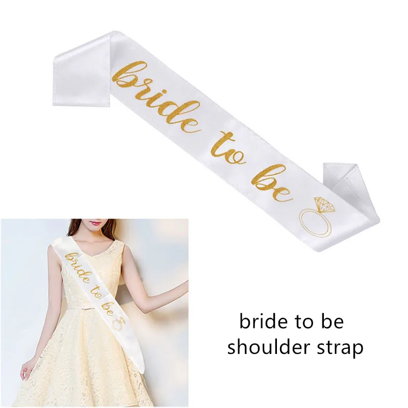 BTB Shoulder strap Розовое золото буквы "Bride to be" шар Mr Mrs Свадебные украшения кольцо с бриллиантом для воздушных шаров, девичник принадлежности для вечеринки-девичника - Цвет: BTB Shoulder strap