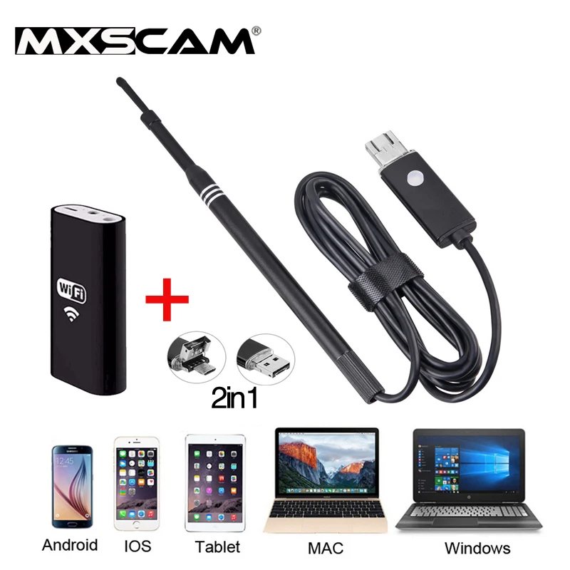 5.5mm WIFI Wireless Ear Health Care Inspection Otoscope Camera for iPhone PC Visual Earwax Pick Nose Throat | Безопасность и