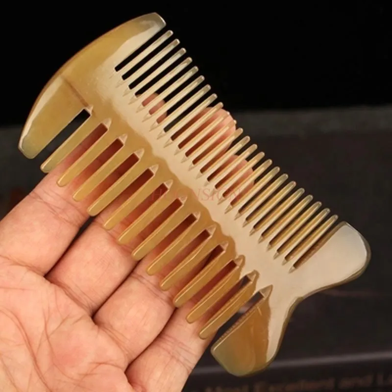 Horn Comb Genuine Natural Pure Head Meridian Massage Large Teeth Anti Static Hair Loss Wide Tooth Curly Home Female Combs Sale