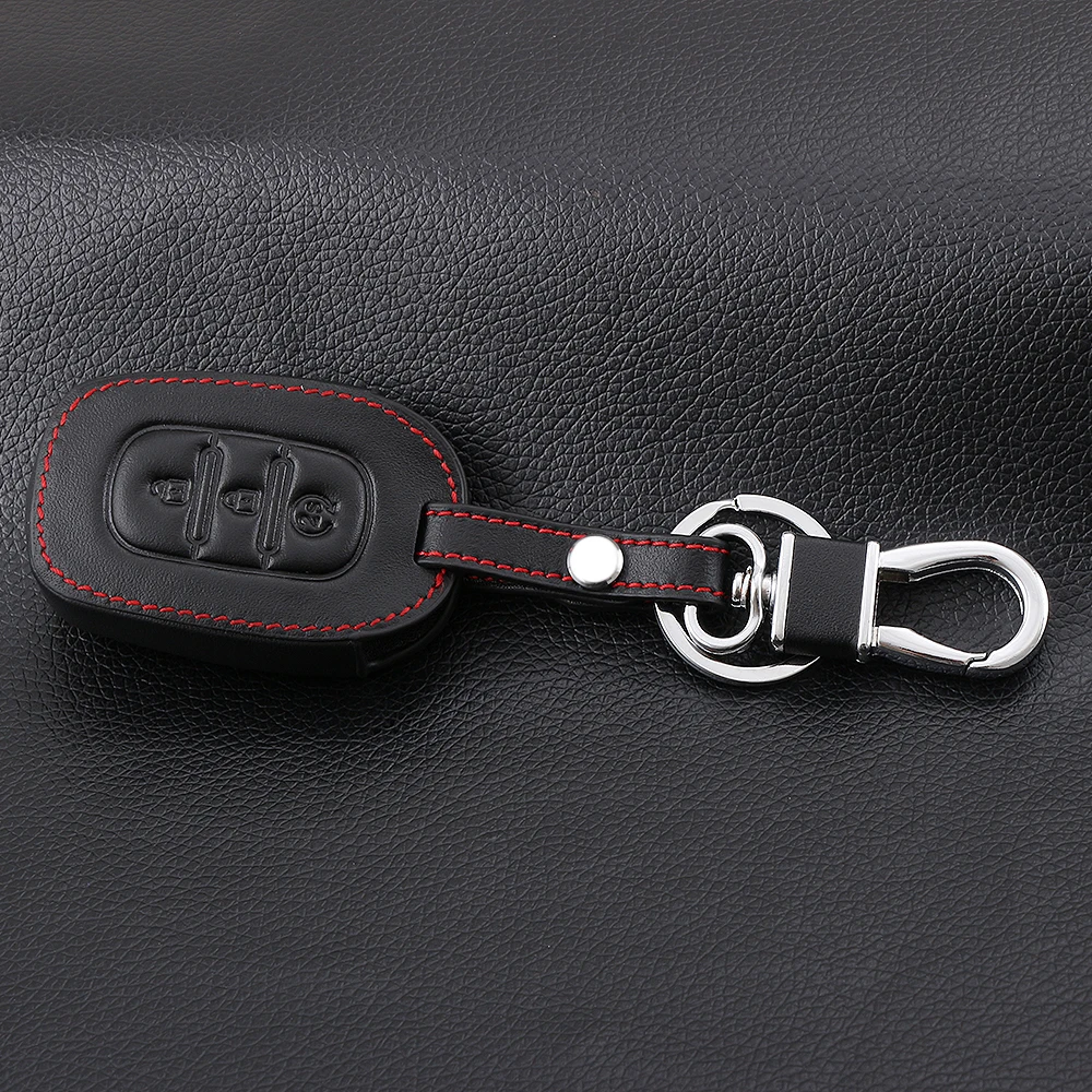 Новейший кожаный чехол для ключа с дистанционным управлением Renault Duster Sandero Logan Clio