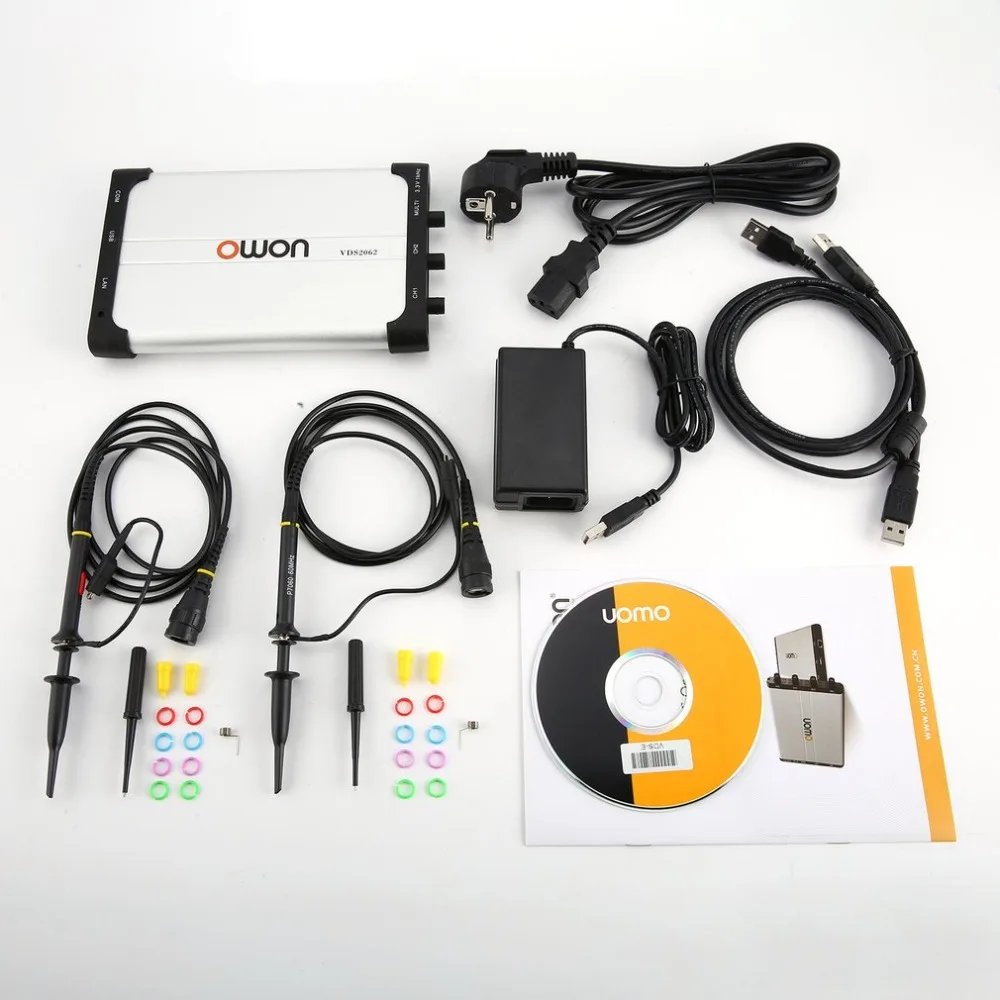 OWON VDS2062L двухканальный ЖК дисплей Супер тип экономии цифровой осциллограф