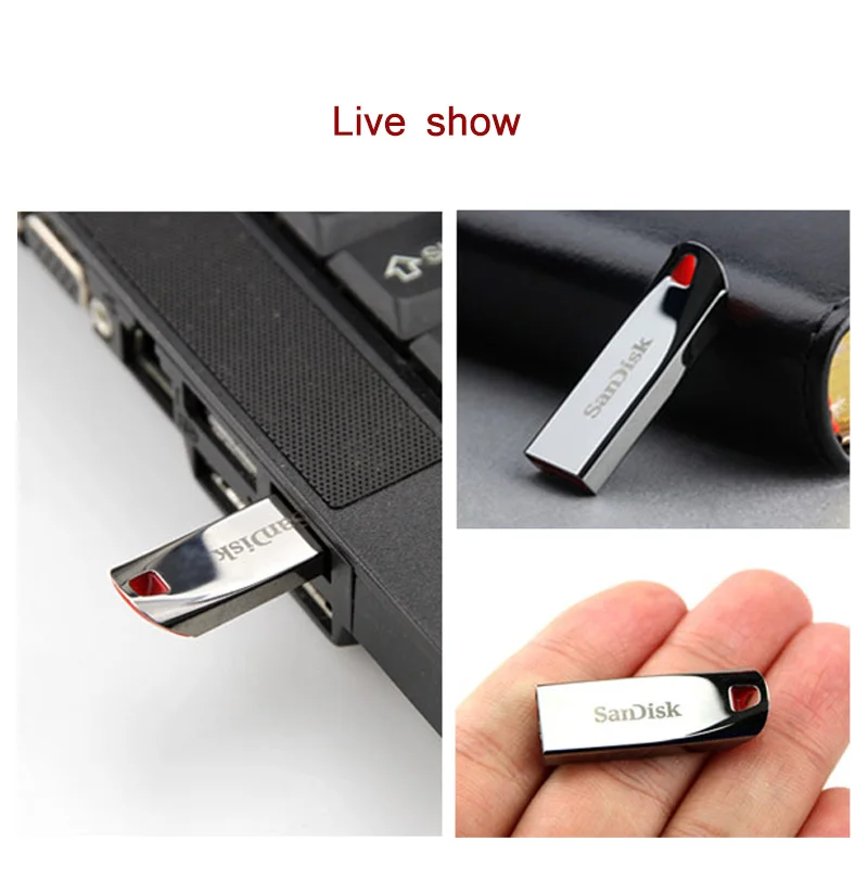 SanDisk USB 2,0 флеш-накопитель CZ71 USB мини-флеш-накопитель 16 ГБ 32 ГБ 64 ГБ u-диск Металлический Высокоскоростной флеш-накопитель Micro USB