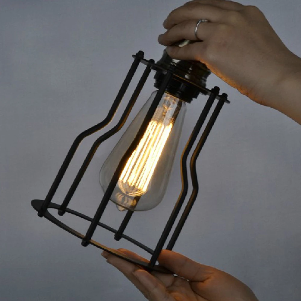 Античные светильники из кованого железа черная металлическая клетка подвесные