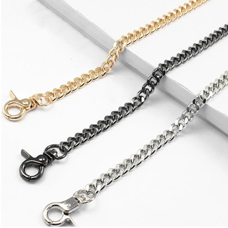 

Light 120cm DIY 40-140cm Gold Silver Gun Black 7mm Metal Replacement Purse Chain Shoulder Bag Straps For Small Handbags