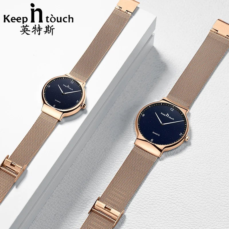 KEEP IN TOUCH Ultra Thin Steel Mesh Belt Quartz Watch Fashion Casual Women Dress Ladies Wristwatches Relogio Feminino | Наручные часы