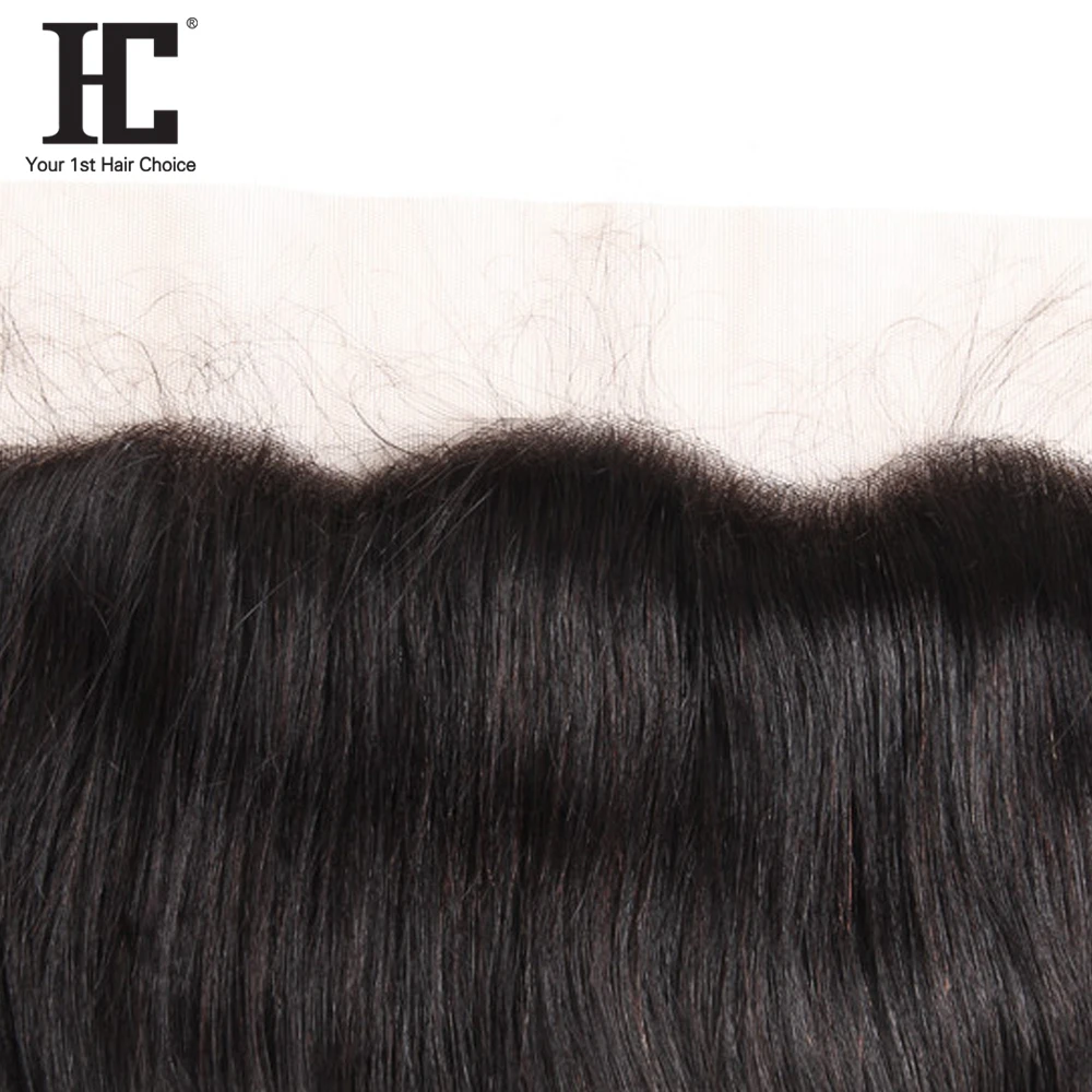 HC Hair Products перуанские прямые человеческие волосы Кружева Фронтальная с детскими волосами один пучок 13x4 дюймов ухо в ухо парик из волос Реми