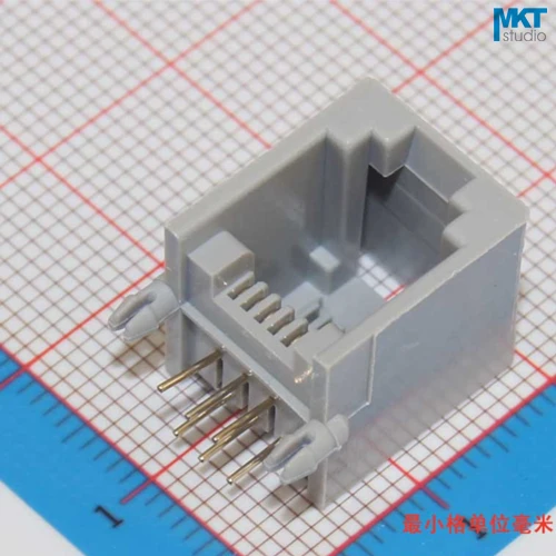 10 шт. образец серый 6P6C RJ11 гнездовой разъем для монтажа печатной платы модульный