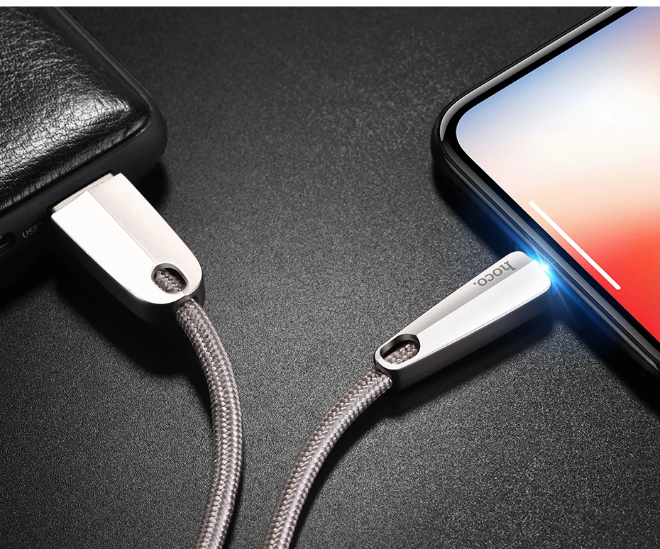 HOCO usb кабель для iphone X 11 Pro Max 8 7 6 ipad mini smart power off светодиодный кабель для быстрой зарядки зарядное устройство для телефона адаптер для передачи данных