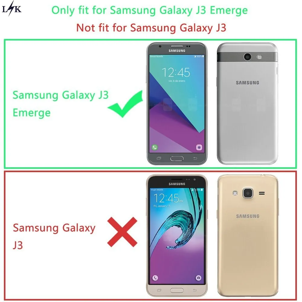 Для Galaxy J3 Появляются Случай LK Роскошный PU Кожаный Бумажник Флип Защитный Чехол