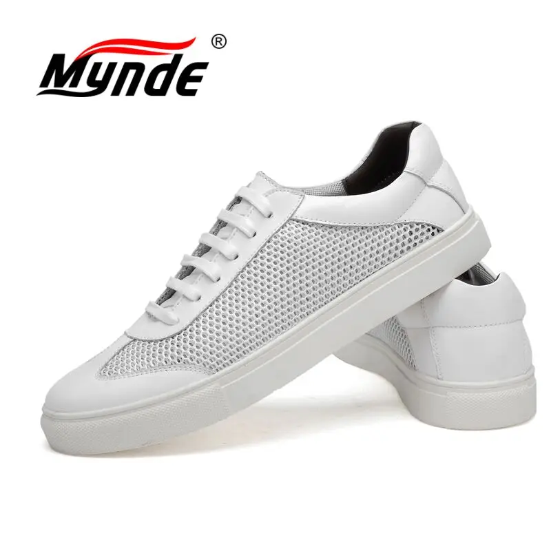 Mynde Genuine Leather Men Casual Shoes Spring Autumn 2018 New Breathable Soft Men's Handmade Flats Sneakers | Обувь