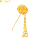 Ethlyn Этническая Юго-Восточная Азия Таиланд индийская золотая металлическая круглая кисточка для волос шпилька для волос для женщин аксессуары для волос